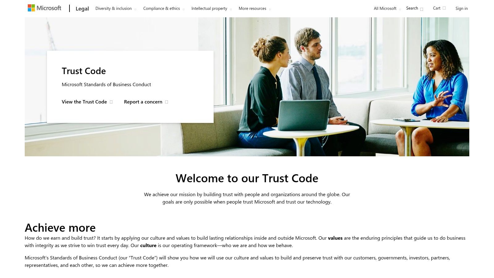 Microsoft — Standards of Business Conduct ("Trust Code")